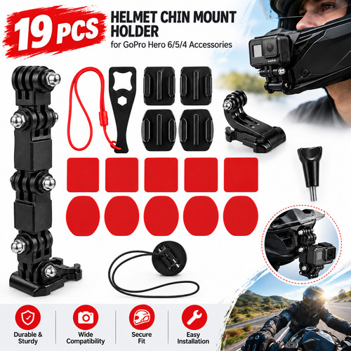 19pcs helmet chin - mount, kit