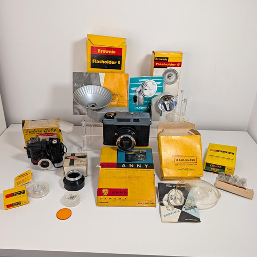 Vintage camera and accessories - vintage,